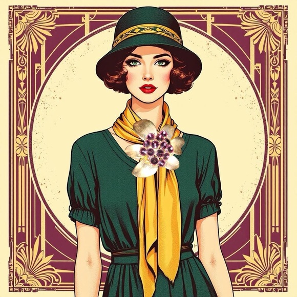 80s vintage Brooch /pendantGold tone Flower  With Purple Glass. Statement Piece - Picture 10 of 16